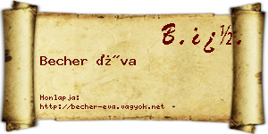 Becher Éva névjegykártya